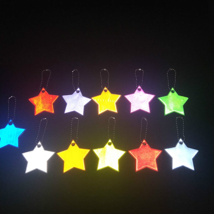 2 PCS Little Star Soft PVC Reflector Reflective Keychain Bag Pendant Accessories High Visibility Keyrings