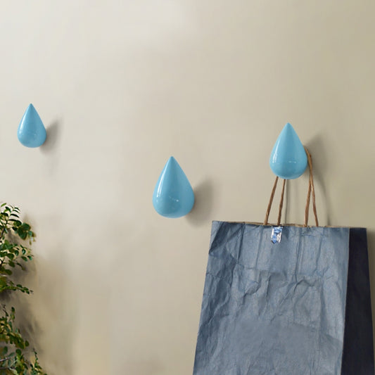 Creative Water Droplets Wall Hooks Home Decoration Resin Mural 3D Coat Hook Single Hooks Wall Hanger, Big Size, Small Size