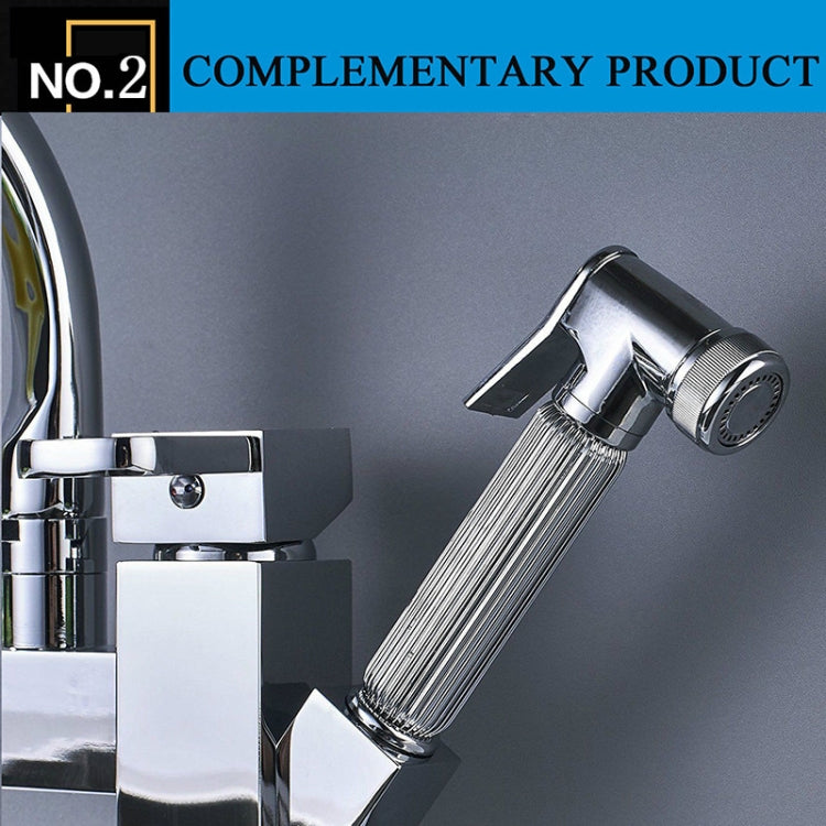 Kitchen Faucet Mixer Tap Single Handle Two Swivel Spouts Hot Cold Water Tap Pull Out Flushing Spray Tap