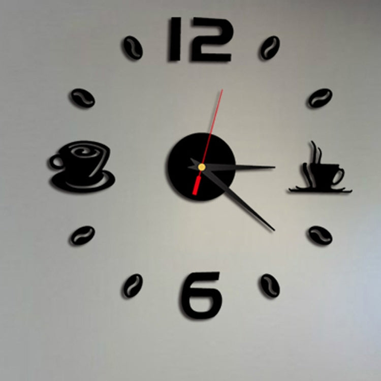 ISHOWTIENDA Fashion Acrylic DIY Coffee Cup Self Adhesive Interior Wall Creative Decoration Clock Mute Clock Stickers Muraux Wall Clock