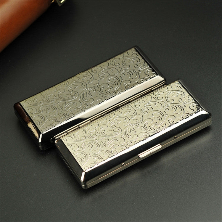 Fine Cigarette Case Double-sided 14 Sticks Portable Metal Extension Cigarette Case
