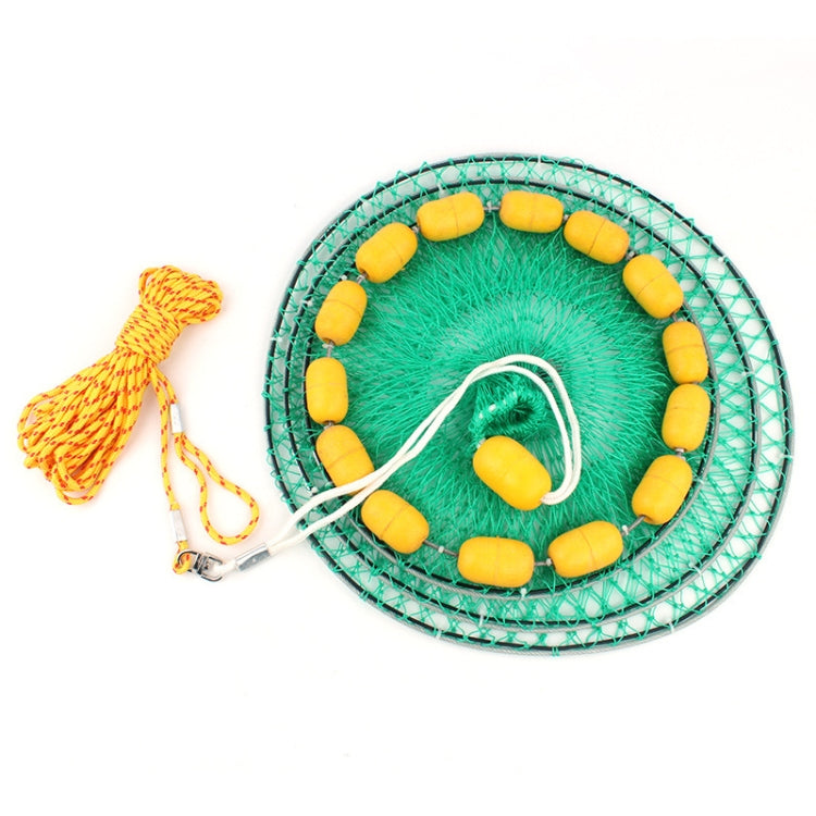 Outdoor Buoyancy Fishnet 3 Circle Fold Portable Fish Cage Multi-Float Sea Fishing Net
