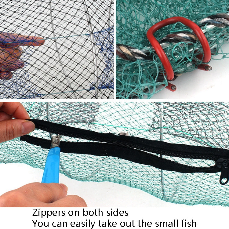 Spring Crab Cage Fishing Net Round Folding Fishing Net