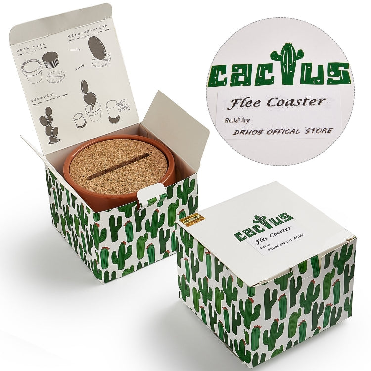 Novelty DIY Cactus Coaster Anti-skid Insulation Tea Pad Home Storage Desktop Multi-function Decoration
