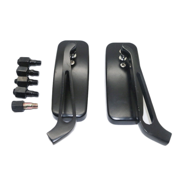 Anti-glare Square Aluminum Motorcycle Modified Rearview Mirror, White Mirror