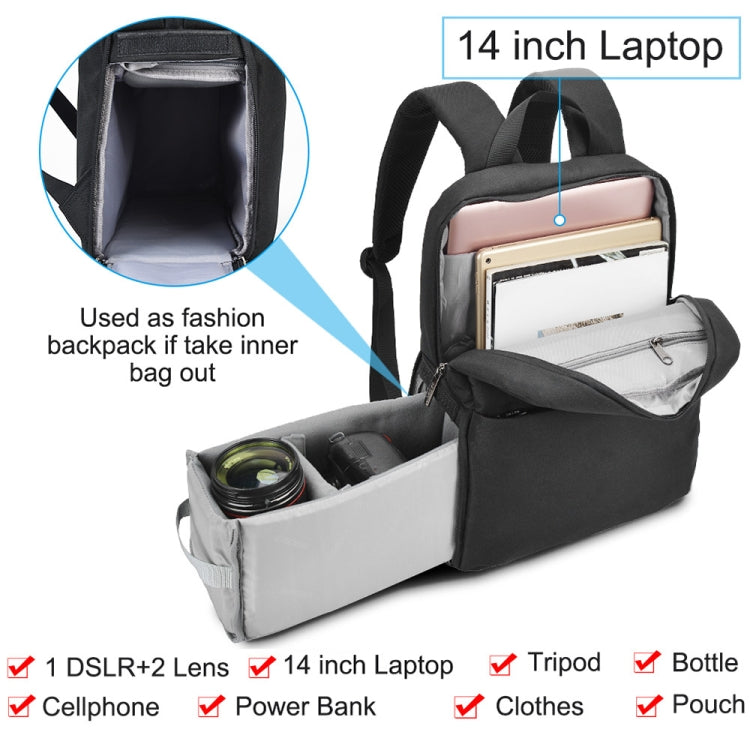 CADeN L4 Double-layer Casual Business Computer Backpack USB Multi-function Digital Camera Bag