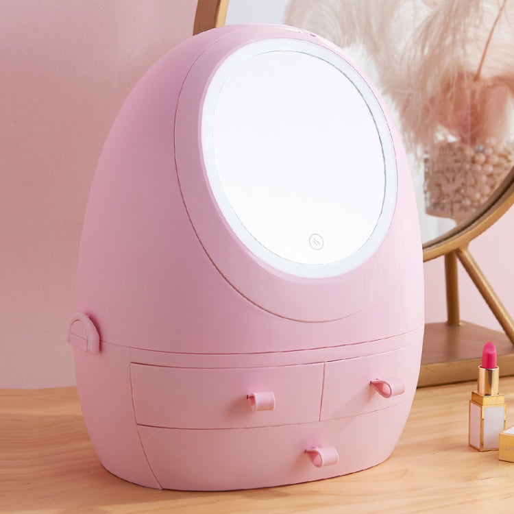 Desktop Dustproof Portable Cosmetic Storage Box With Mirror