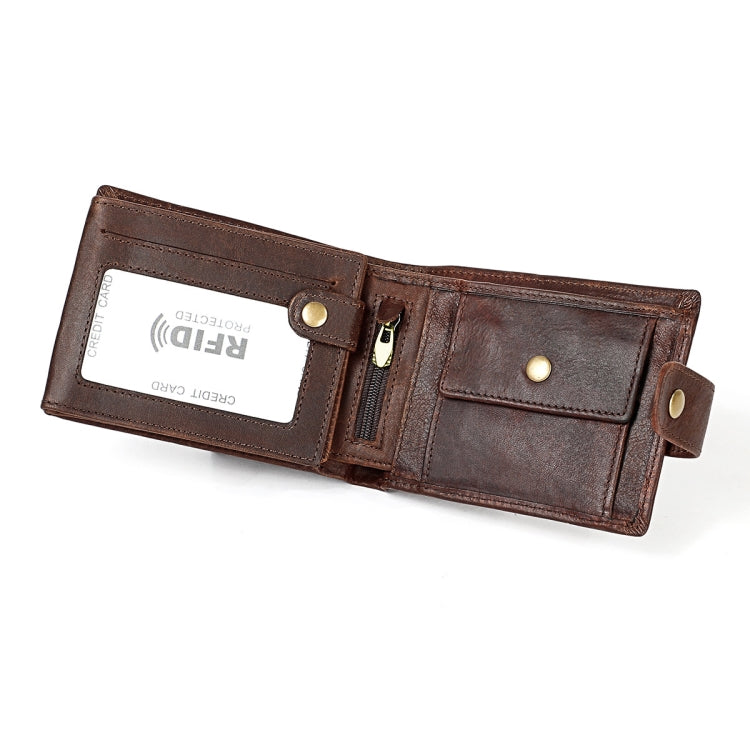 Crazy Horse Pattern Multi-bit Leather Card Bag Anti-magnetic RFID Men Wallet