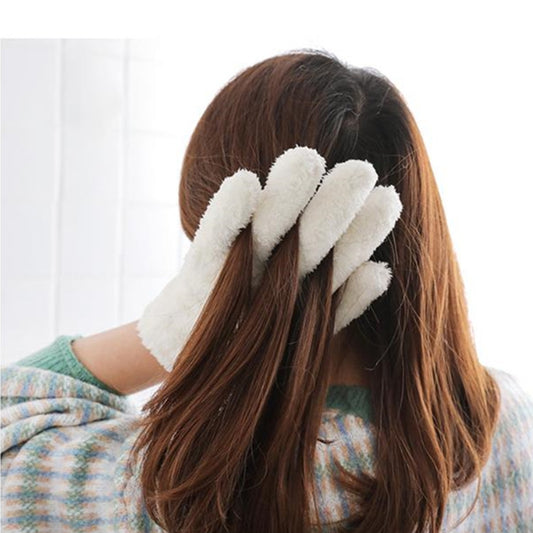 Singe Fast Dry Hair Gloves Quick Drying Coral Velvet Absorbent Gloves