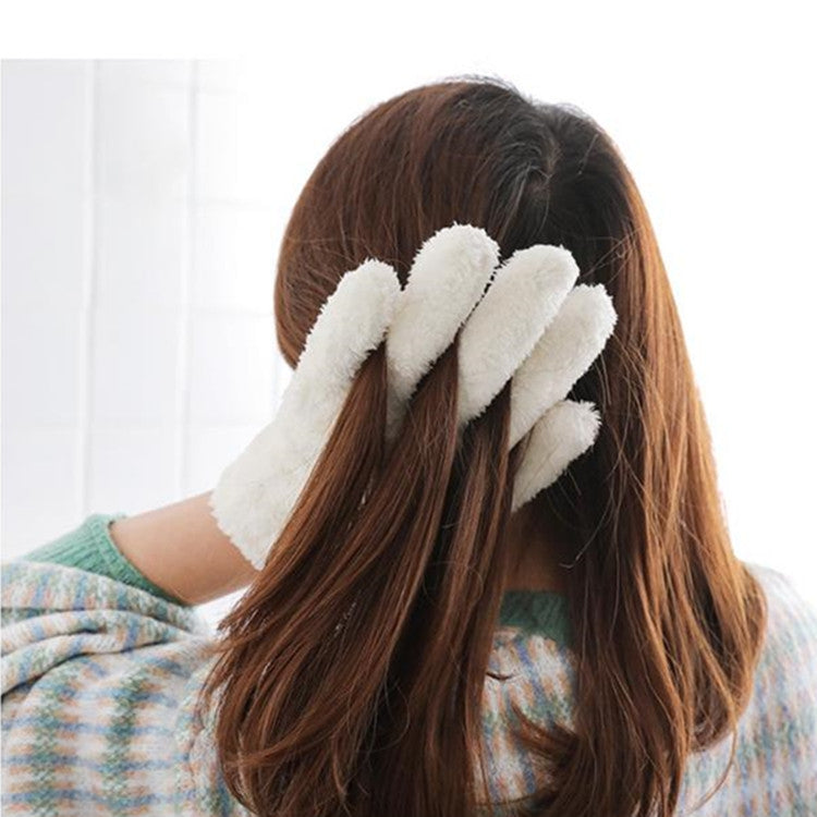Singe Fast Dry Hair Gloves Quick Drying Coral Velvet Absorbent Gloves