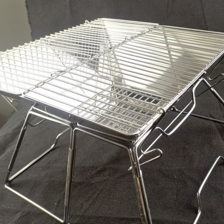 Liftable Barbecue Grill Camping Stainless Steel Folding Barbecue Grill Wood Charcoal Grill