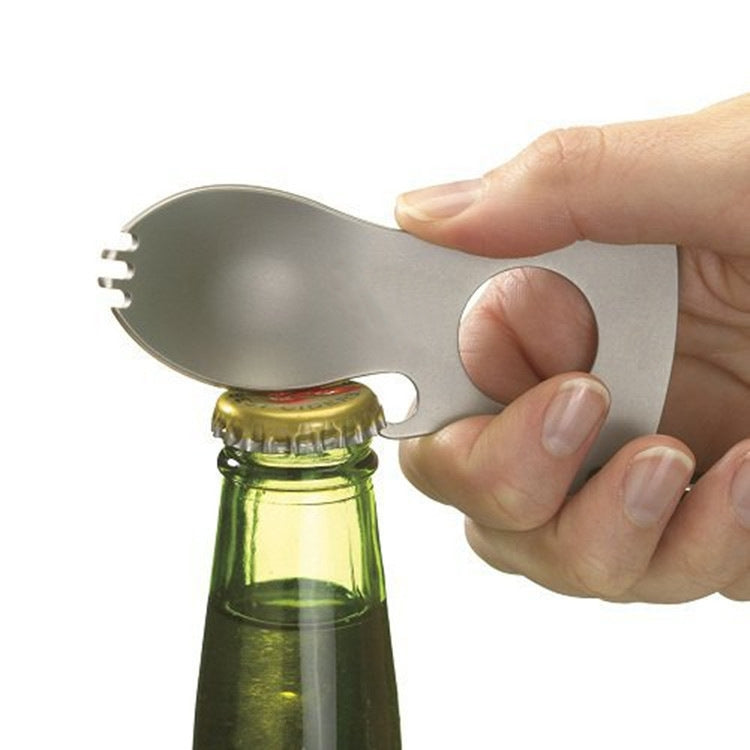 Outdoor Multifunctional Camping Spoon Stainless Steel Tableware Portable Picnic Tableware Fork And Spoon