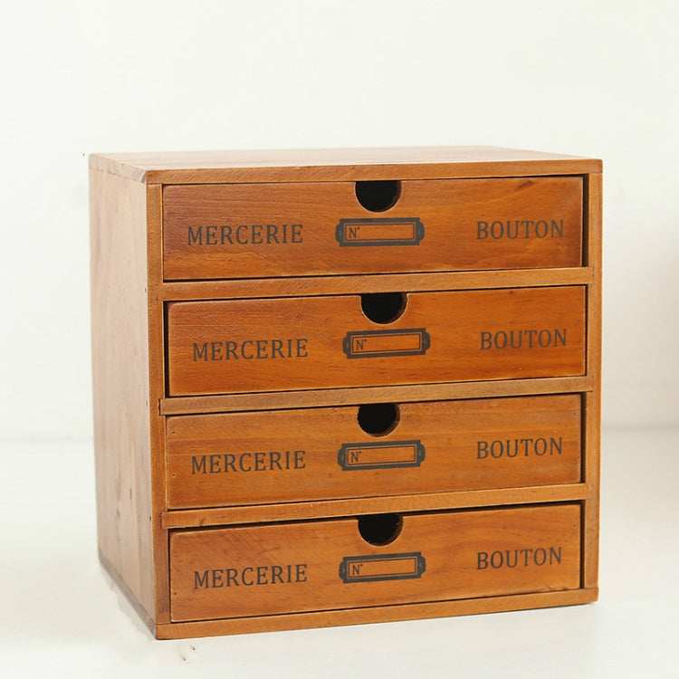 Retro Wooden Drawer Storage Cabinet Desk