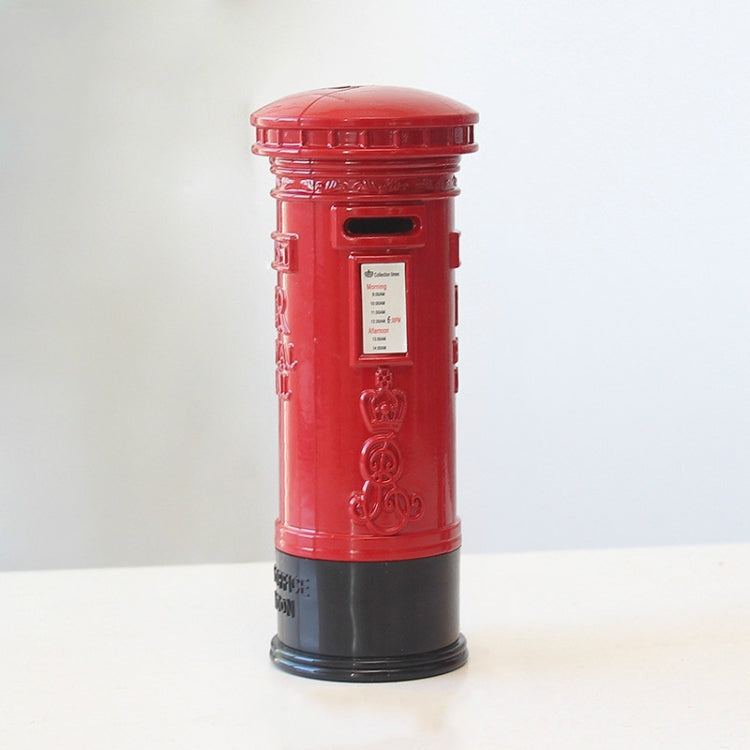 Retro Tin Alloy Telephone Booth Postbox Piggy Bank Decoration