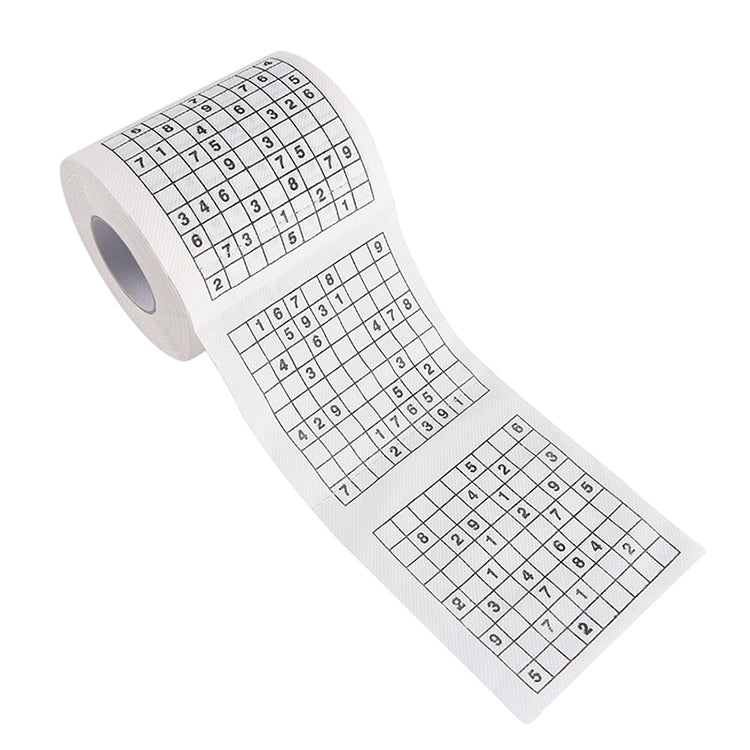 3 Rolls Creative Sudoku Toilet Paper Roll Paper Facial Tissue