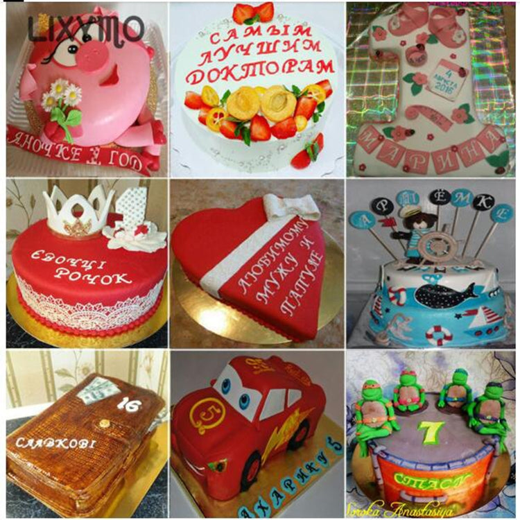 5 PCS Russian Letters Fondant Molds Embosser Sugar Craft Alphabet Moulds Cake Dessert Decor DIY Bakeware Tools