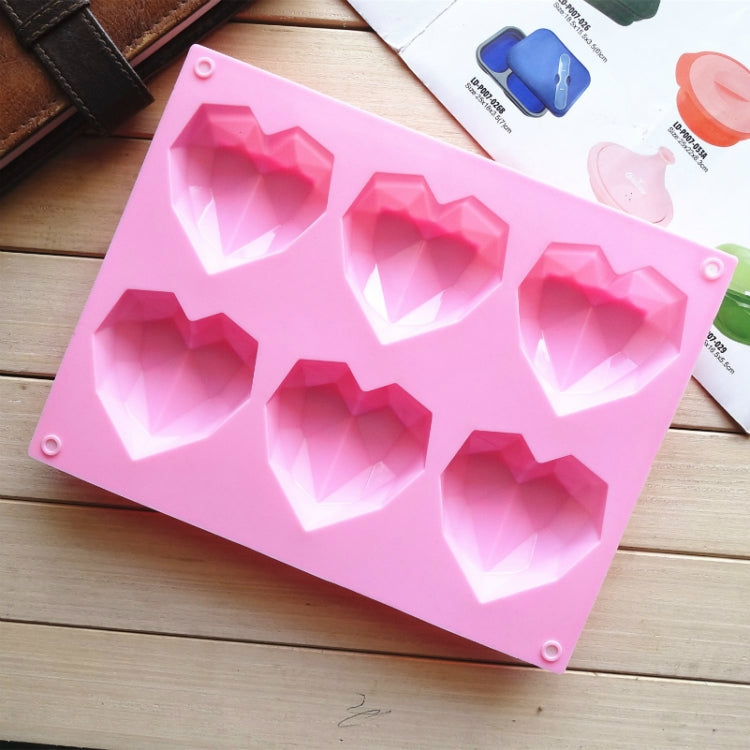 6 in 1 Heart Shape Silicone Mold For Baking Mousse Cake DIY Silicone Molds