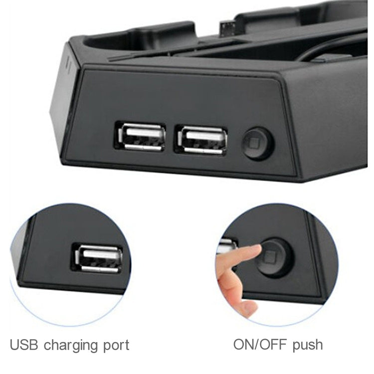 KJH PSLIM-03 Multi-function Host Bracket Cooling Fan Ultra-thin Machine Bracket Fan Charger for PS4 / SLIM Console