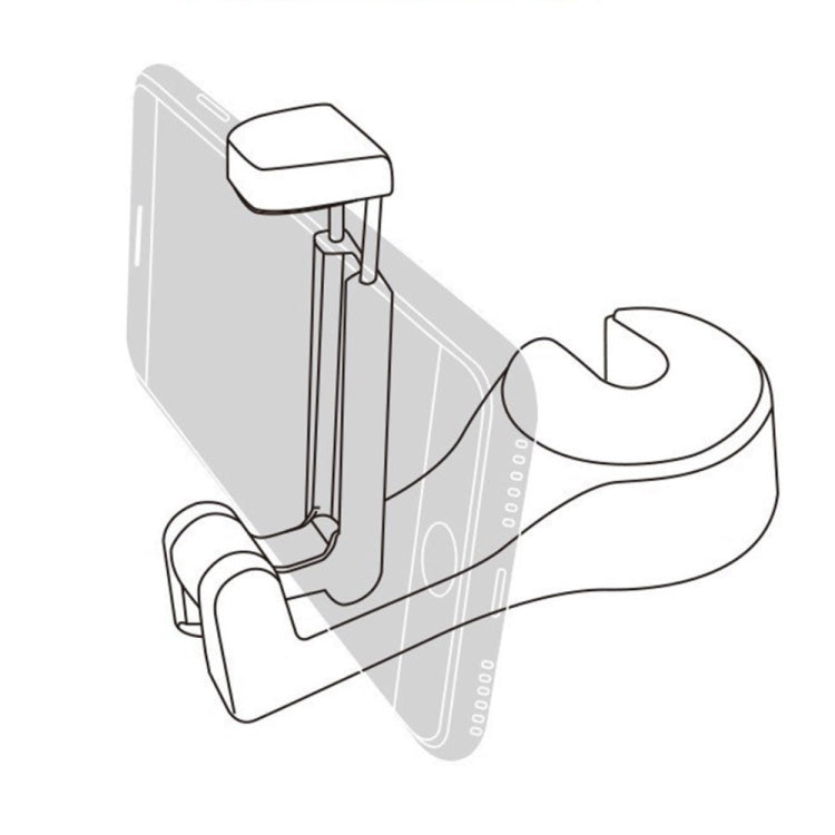 Easy Install Universal Car Headrest Hook Max 5kg Vehicle Back Seat Hanger with Phone Holder