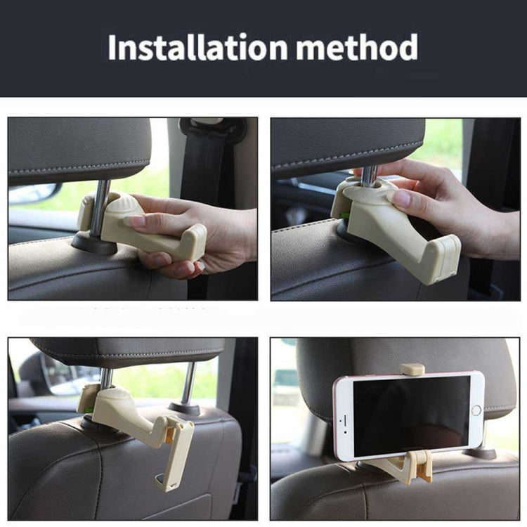 Easy Install Universal Car Headrest Hook Max 5kg Vehicle Back Seat Hanger with Phone Holder