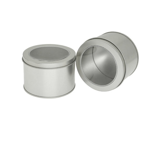 Deep Round Skylight Transparent Window Top Cover Tin Box Food Tea Can Baking Cake Box