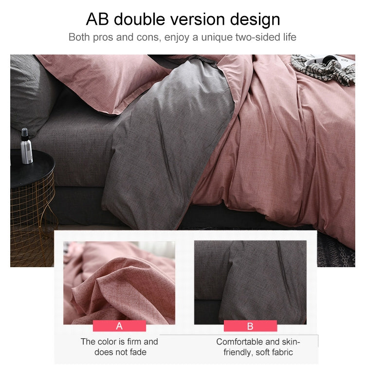 Bedding Set Solid Plaid Side Bed Comforter Duvet Cover Sheet Set