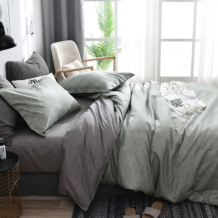 Bedding Set Solid Plaid Side Bed Comforter Duvet Cover Sheet Set, 135*200cm(1xPillowcase,1xQuilt）, 200*200cm(1xPillowcase,1xQuilt）, 180*210cm(2x Pillowcase,1x Quilt）