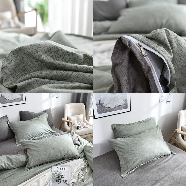 Bedding Set Solid Plaid Side Bed Comforter Duvet Cover Sheet Set, 135*200cm(1xPillowcase,1xQuilt）, 200*200cm(1xPillowcase,1xQuilt）, 180*210cm(2x Pillowcase,1x Quilt）