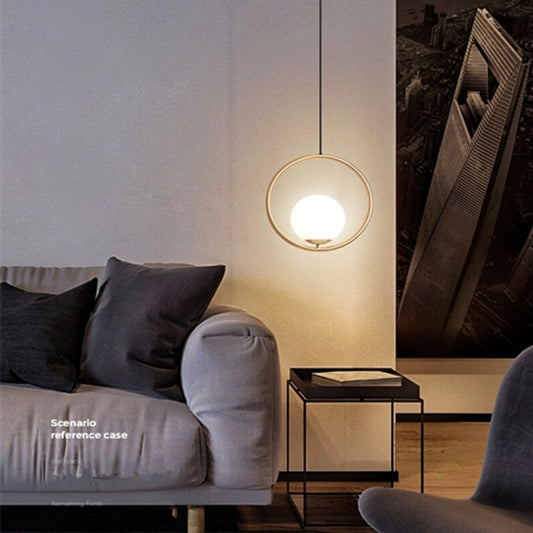 Restaurant Chandelier Single Head Creative Personality Simple Modern Copper Lamp, without Light Source Round A1, with 5W Warm Light Round A1, with 5W White Light Round A1, with 5W Neutral Light Round A1, with 5W Three-Color Light Round A1