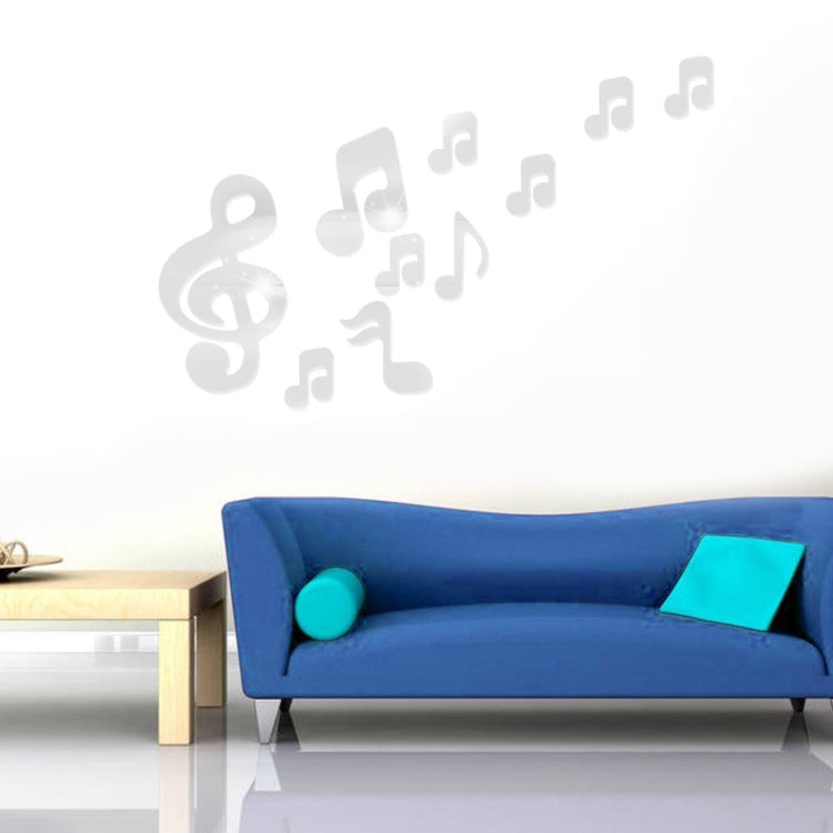 3D Musical Notes Acrylic Mirrors Wall Sticker Home Decor Living Room Wall Decoration Art DIY Wall Stickers