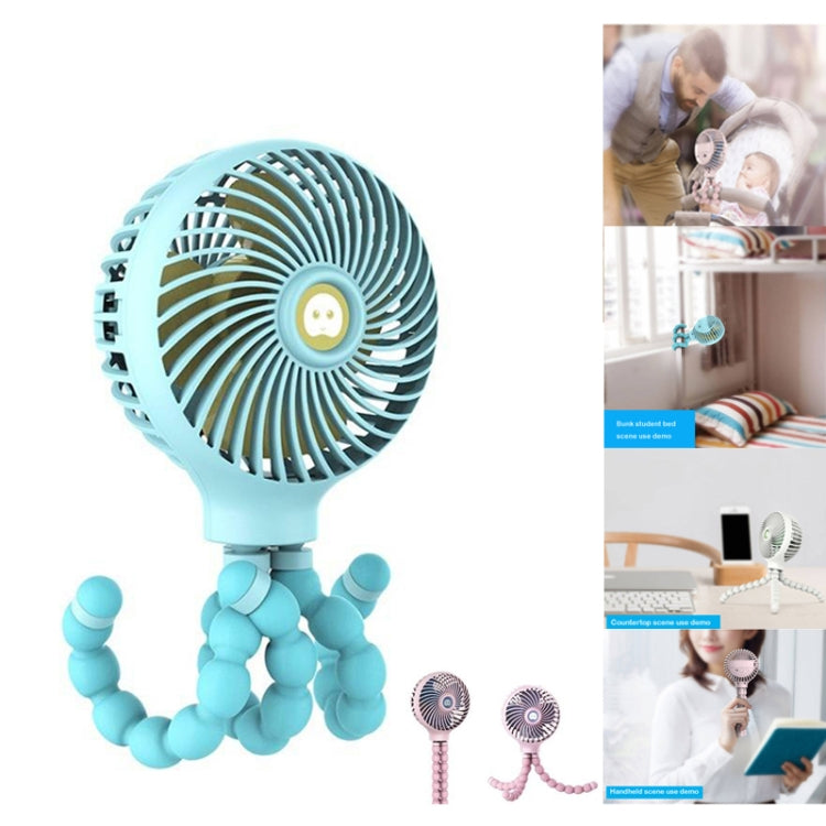 Octopus Deformed Cartoon Folding USB Rechargeable Mini Handheld Fan