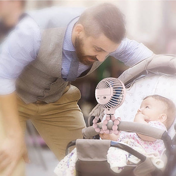 Octopus Deformed Cartoon Folding USB Rechargeable Mini Handheld Fan