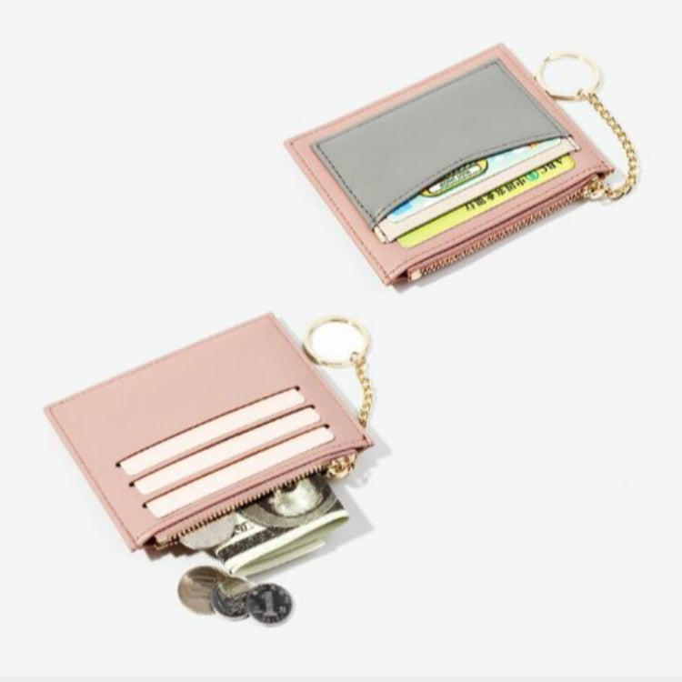 Fashion Stitching Multi-card Zipper Card Bag Multi-function Mini Wallet