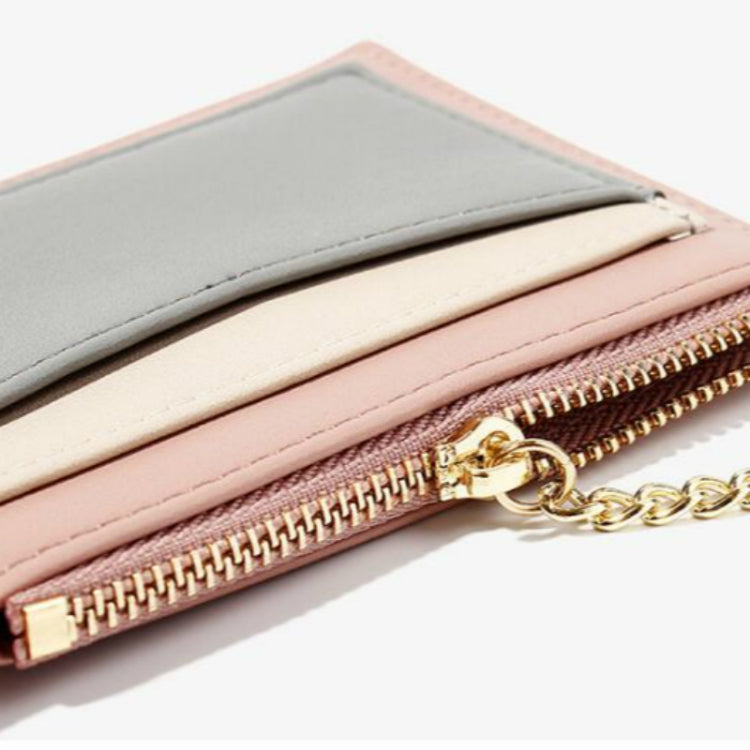 Fashion Stitching Multi-card Zipper Card Bag Multi-function Mini Wallet