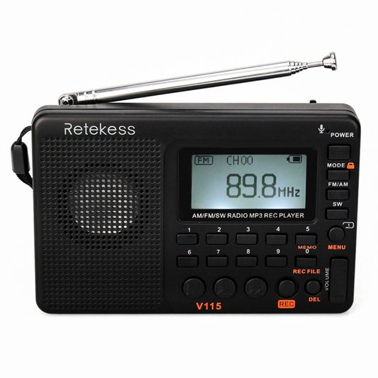 Retekess V-115 Full Band Radio FM AM Portable MP3 Player