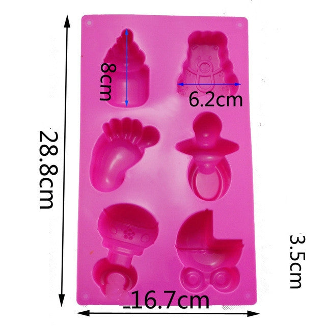 Silicone Baby Toys Shape Bakeware Mold Jelly Pudding Chocolate Cake Decoration, Random Color Delivery