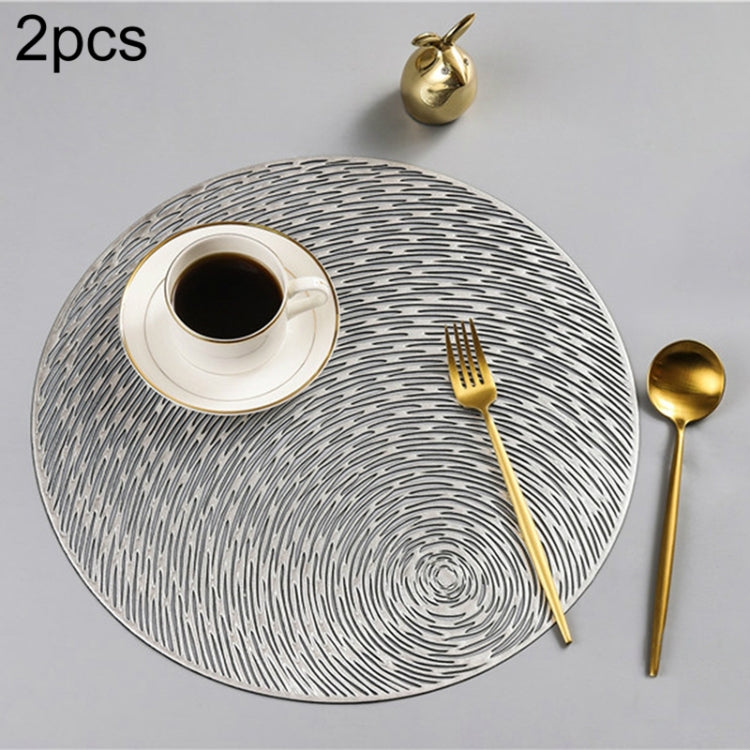 2 PCS Fashion Round Hollow Placemats PVC Table Mats Coffee Cup Pad