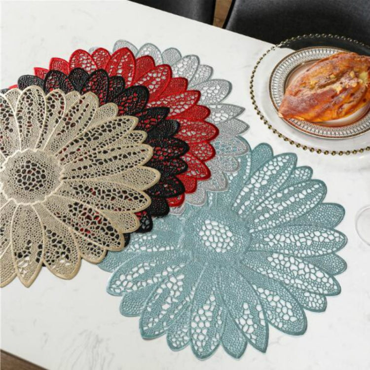 Sunflower Shape Household Fashion PVC Dining Table Placemat Europe Style Kitchen Tools Tableware Pad Coaster Coffee Tea Place Mat