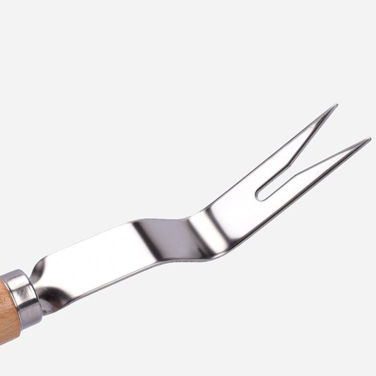 Thick Stainless Steel Weeder Wooden Handle Root Picking Tool