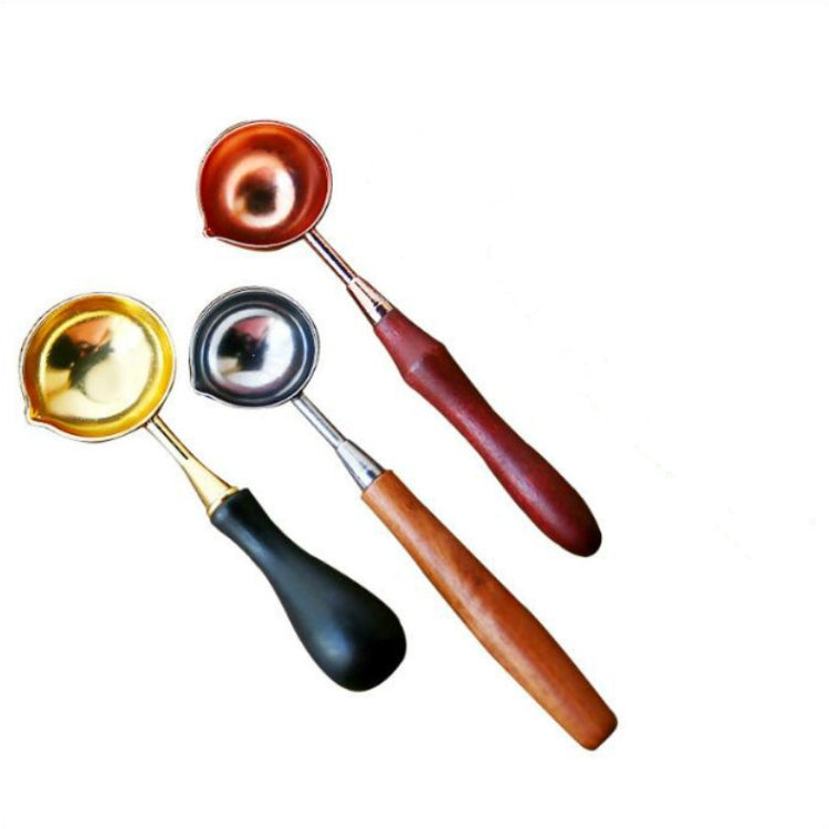 Wooden Handle Brass Seal Wax Spoon Tool Melting Sealing Wax Hand Account Stainless Steel Fire Paint Spoon