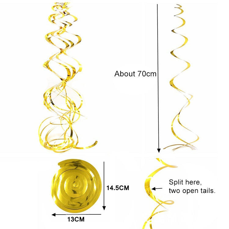 5 PCS 70cm PVC Spiral Ornaments Christmas Kindergarten Classroom Birthday Party Scene Layout Hanging Sequin Ornaments