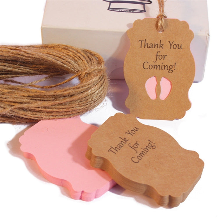 50pcs / Set Thank You For Coming Kraft Paper Baby Shower Birthday Party Lable