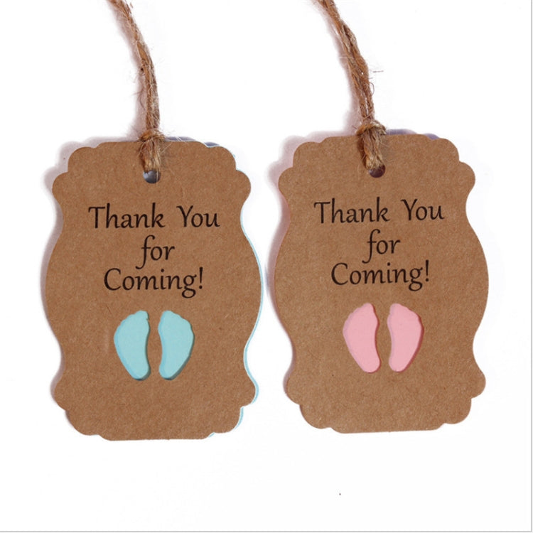 50pcs / Set Thank You For Coming Kraft Paper Baby Shower Birthday Party Lable