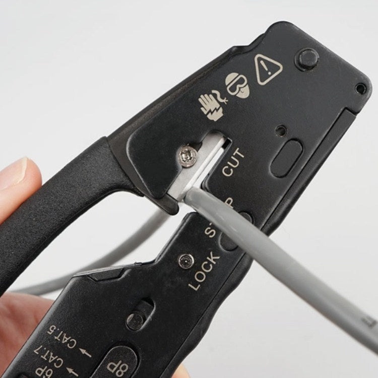 Multifunctional Seven-type Through-hole Crystal Head 6P8P Wire Stripping Network Tool Extrusion Crimping Wire Network Cable Pliers