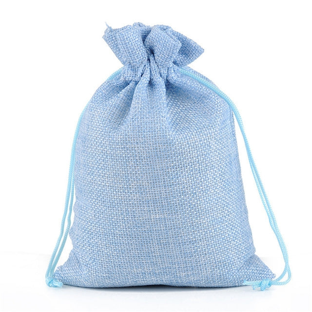 50 PCS Multi size Linen Jute Drawstring Gift Bags Sacks Wedding Birthday Party Favors Drawstring Gift Bags