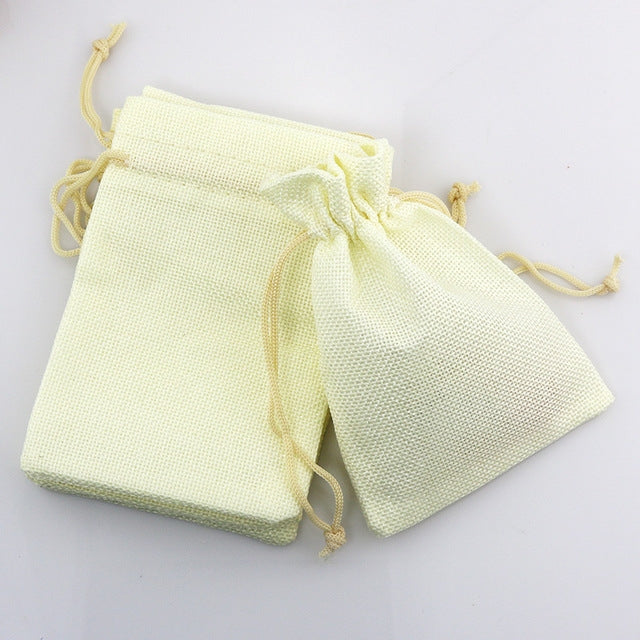 50 PCS Multi size Linen Jute Drawstring Gift Bags Sacks Wedding Birthday Party Favors Drawstring Gift Bags