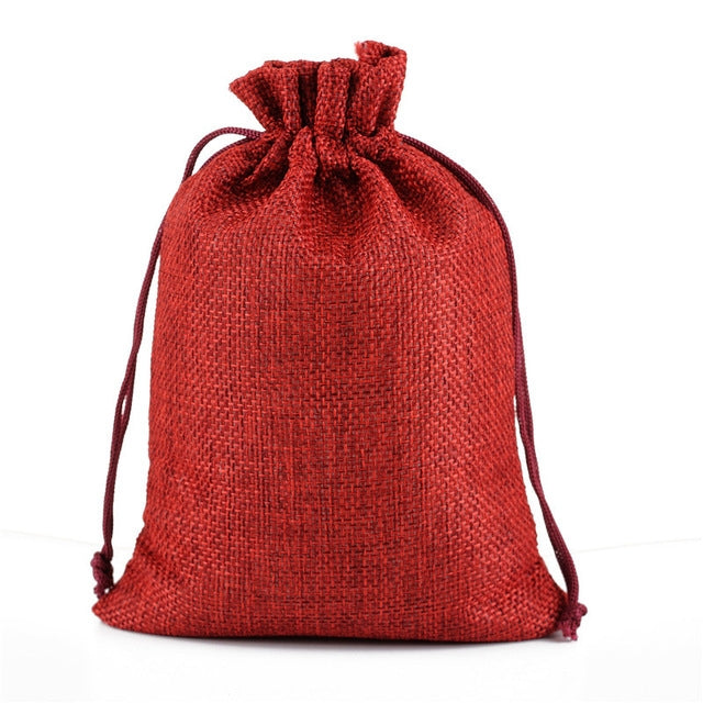 50 PCS Multi size Linen Jute Drawstring Gift Bags Sacks Wedding Birthday Party Favors Drawstring Gift Bags
