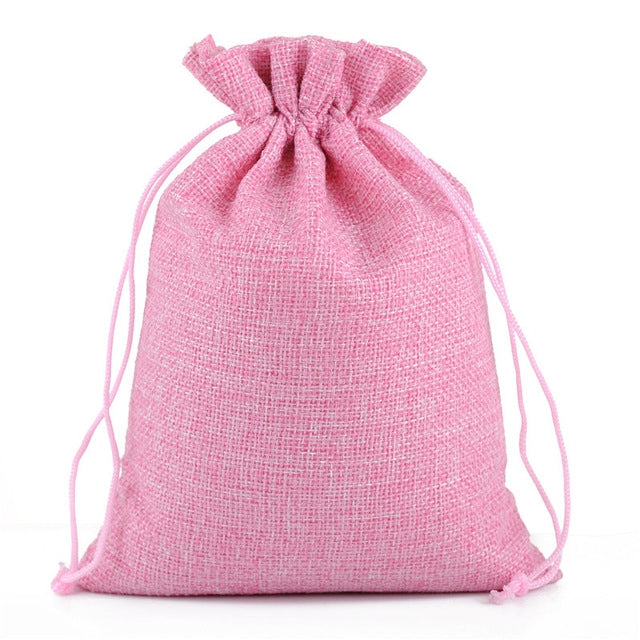 50 PCS Multi size Linen Jute Drawstring Gift Bags Sacks Wedding Birthday Party Favors Drawstring Gift Bags