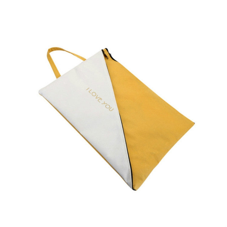 Double Layer Canvas Document File Support Office School Tote Bag Organizer Bag A4 Creative Zipper Storage Bag