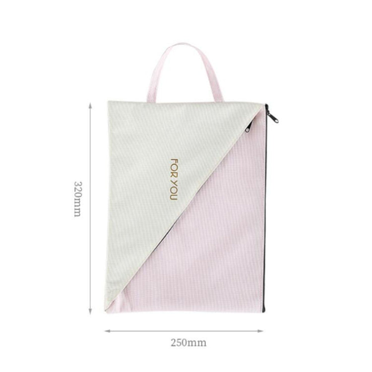 Double Layer Canvas Document File Support Office School Tote Bag Organizer Bag A4 Creative Zipper Storage Bag